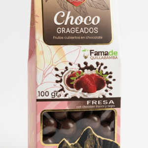Bolsa de Fresa con Chocolate 75% Cacao de 100 gramos, snack artesanal de Fama de Quillabamba