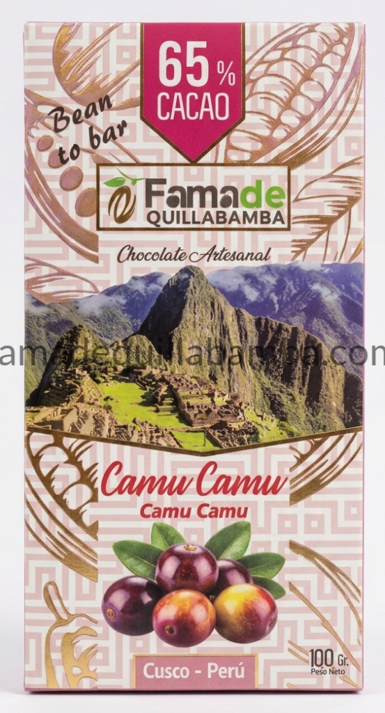 Chocolate con Camu Camu 65% Cacao | Barra Artesanal 100g - Fama de Quillabamba