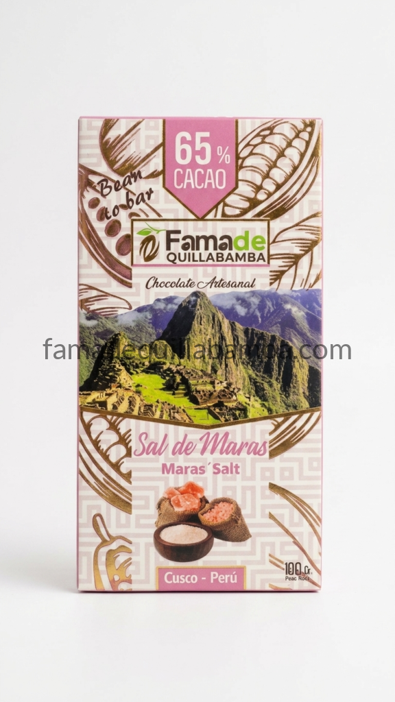 CHOCOLATE 65% - Chocolate con Sal de Maras - Barra Artesanal 100 g