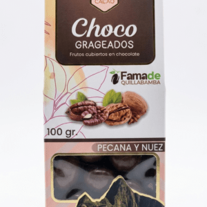 Bolsa de Pecanas y Nueces con Chocolate 75% Cacao de 100 gramos, snack artesanal de Fama de Quillabamba
