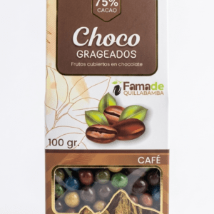 Bolsa de Granos de Café con Chocolate 75% Cacao de 100 gramos, snack artesanal de Fama de Quillabamba