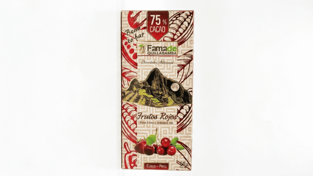 Chocolate con Frutos Rojos 75% Cacao | Barra 50 g