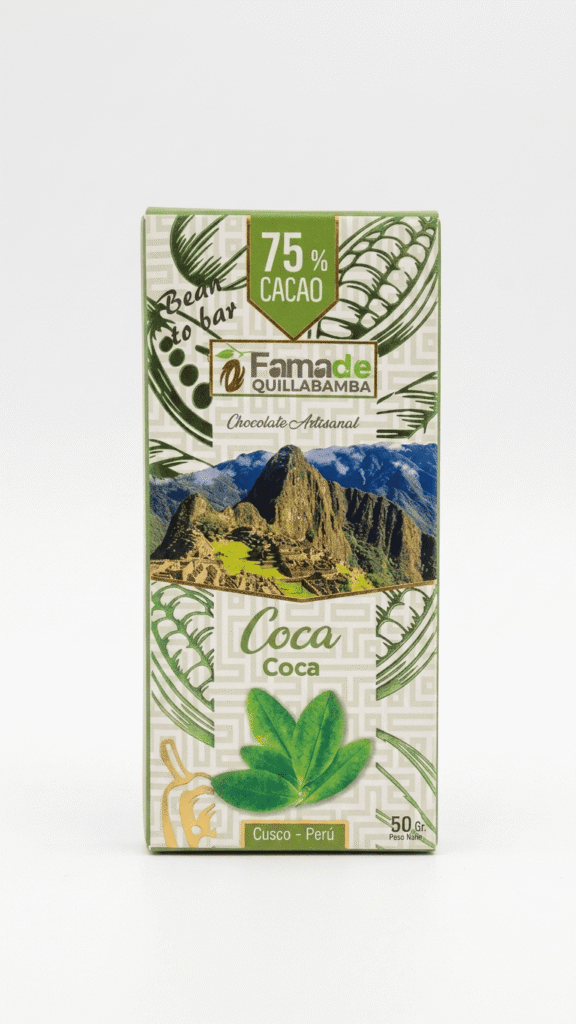 Chocolate con Hoja de Coca 75% Cacao | Barra 50g