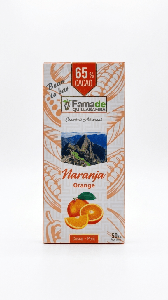 Chocolate con Naranja 65% Cacao | Barra Artesanal 50 g