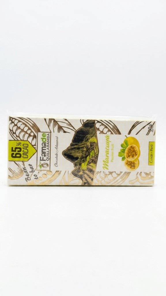Chocolate con Maracuyá 65% Cacao | Barra Artesanal 50 g