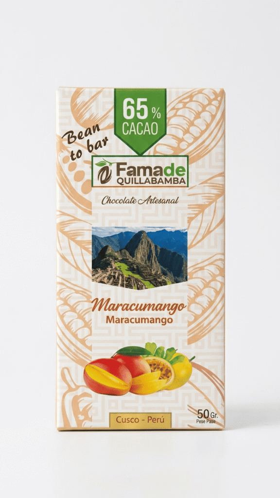 Chocolate con Maracuya y Mango 65% Cacao | Barra 50 g