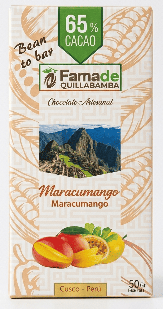 Chocolate con Maracuya y Mango 65% Cacao | Barra 50 g