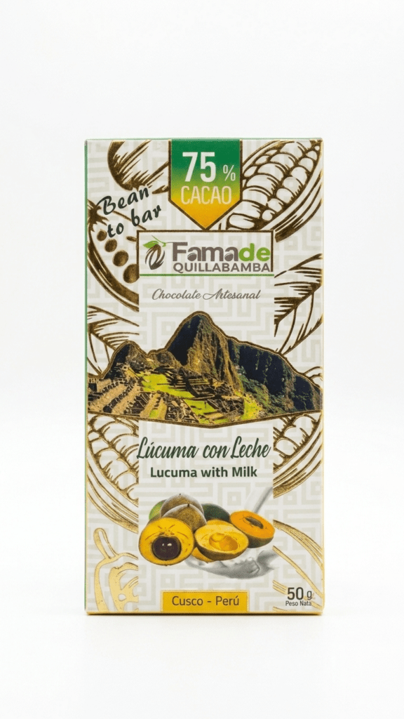 Chocolate con Lúcuma y Leche 75% Cacao | Barra 50 g