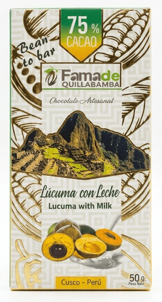 Chocolate con Lúcuma y Leche 75% Cacao | Barra 50 g
