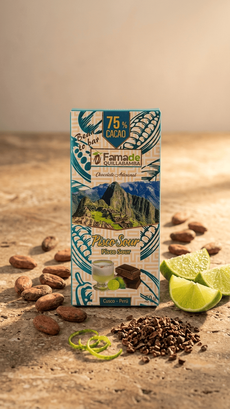 Chocolate con Pisco Sour 75% Cacao | Barra 50g - Imagen 3