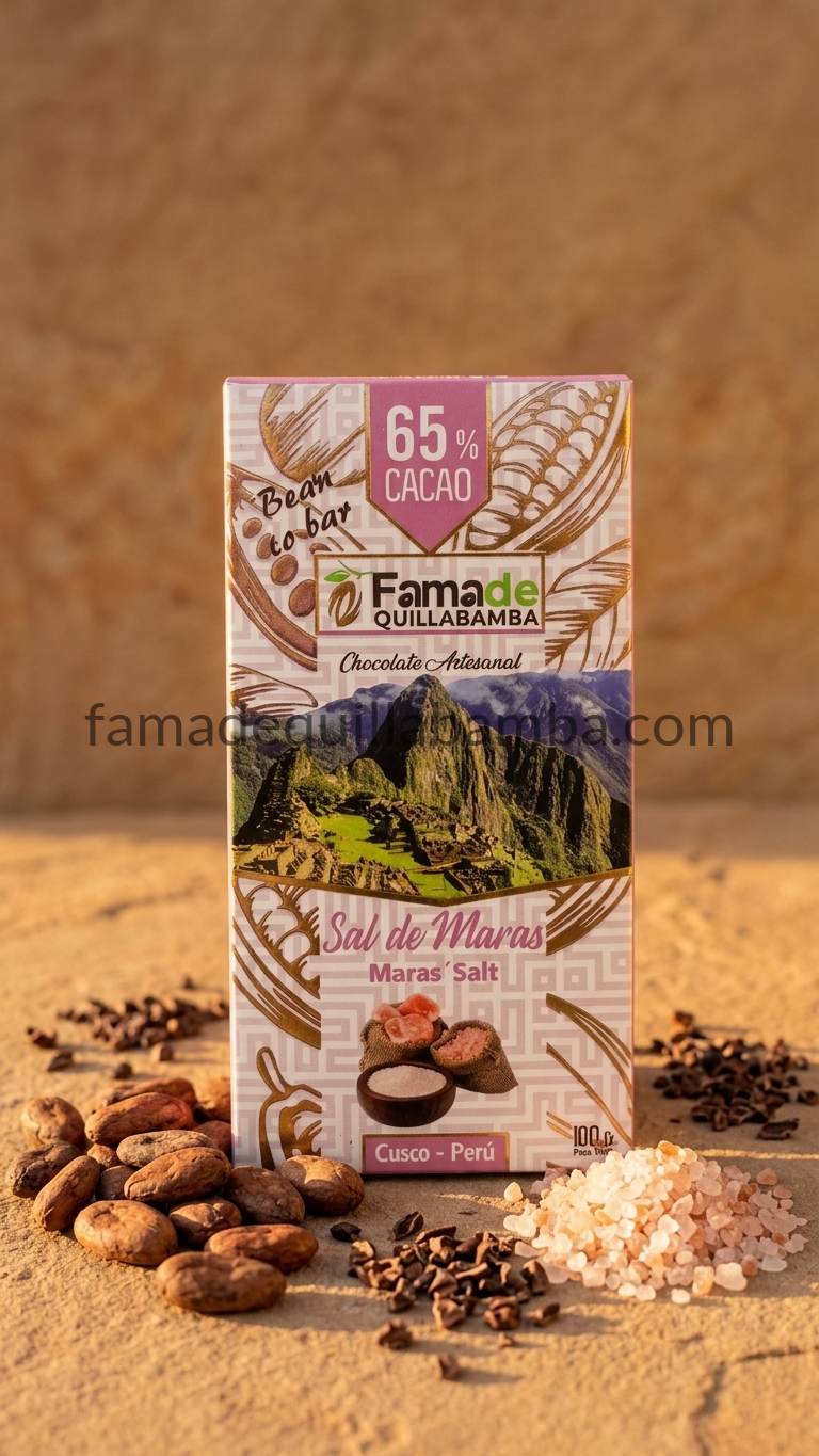 CHOCOLATE 65% - Chocolate con Sal de Maras - Barra Artesanal 100 g - Vista 2