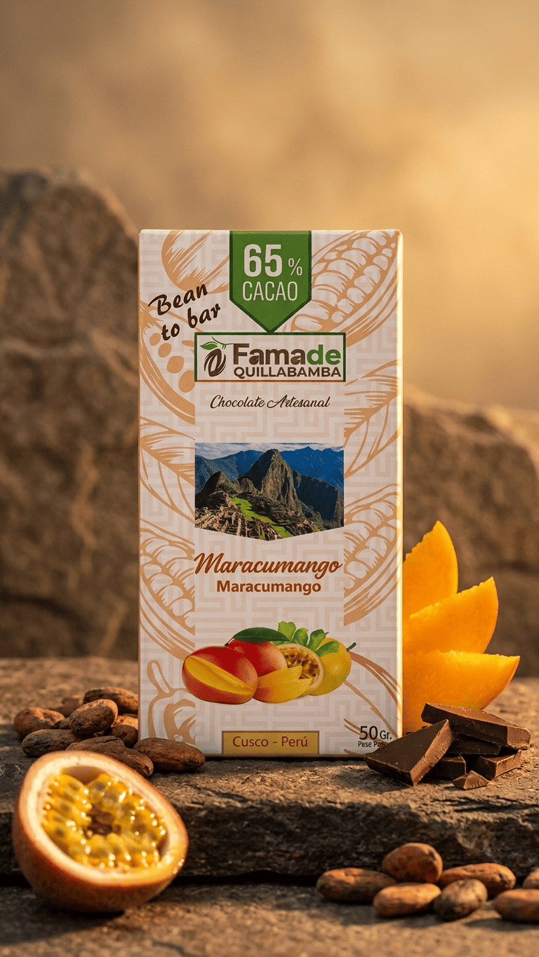 Chocolate con Maracuya y Mango 65% Cacao | Barra 50 g - Imagen 4
