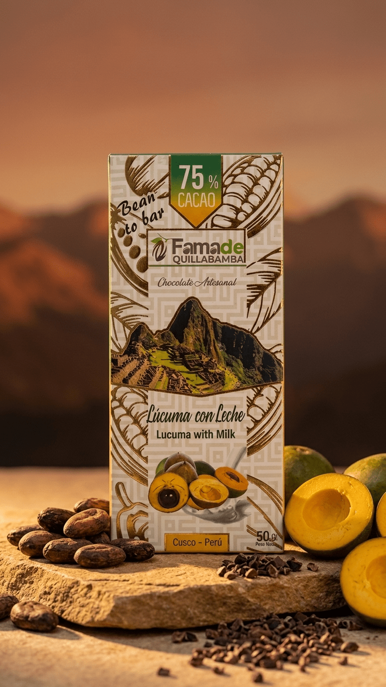 Chocolate con Lúcuma y Leche 75% Cacao | Barra 50 g - Imagen 3
