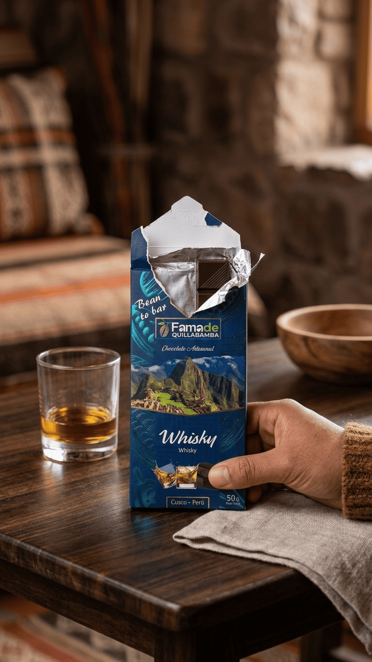 Chocolate Sabor Whisky 75% Cacao | Barra Artesanal 50g - Imagen 4