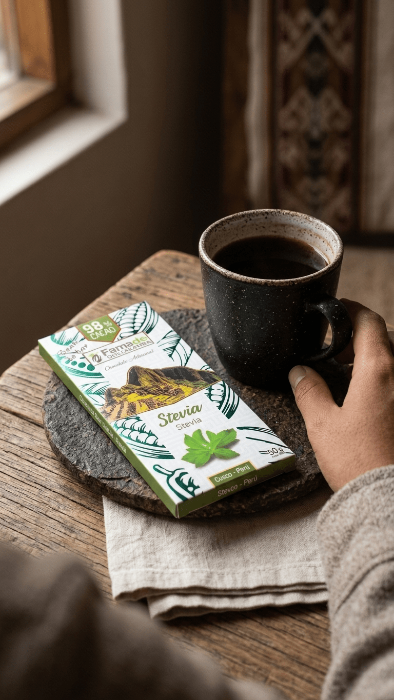 Chocolate con Stevia 98% Cacao | Barra 50g - Imagen 4