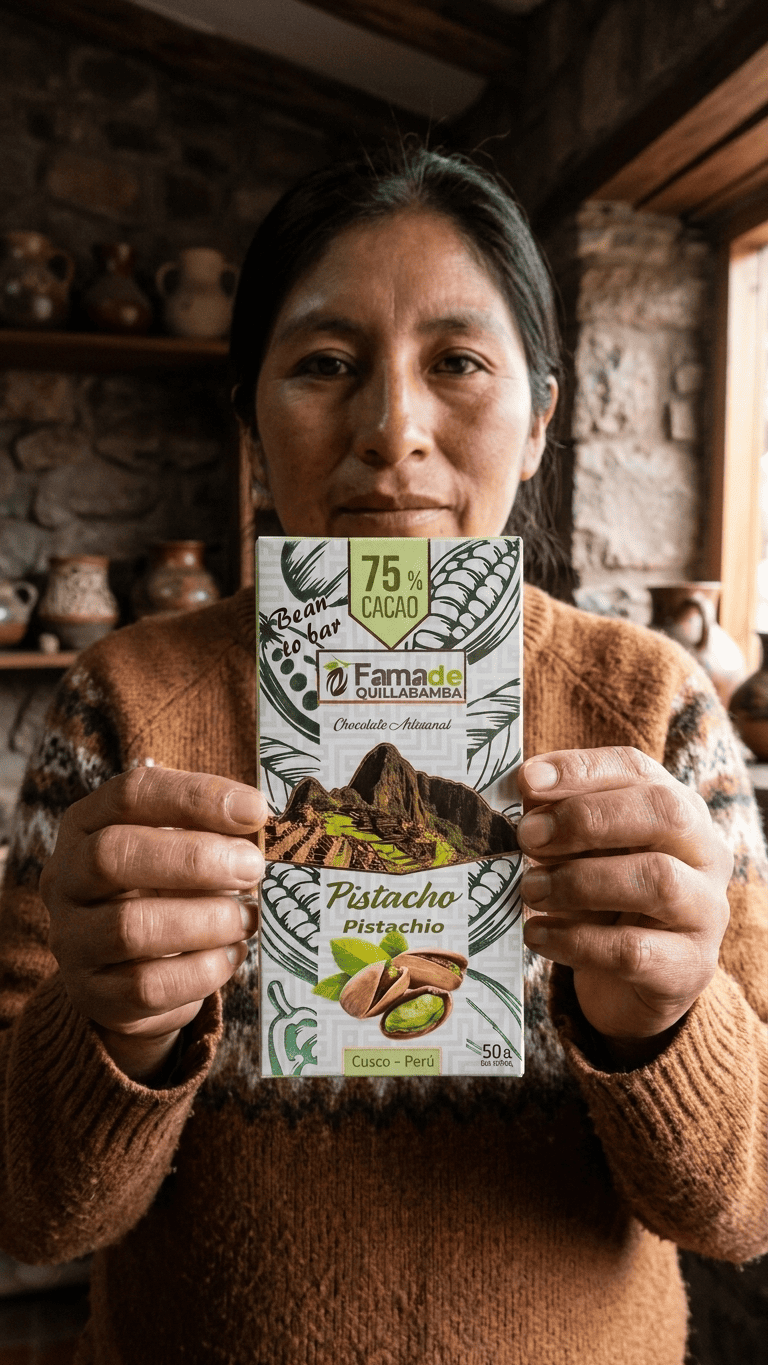 Chocolate con Pistacho 75% Cacao | Barra 50g - Imagen 4