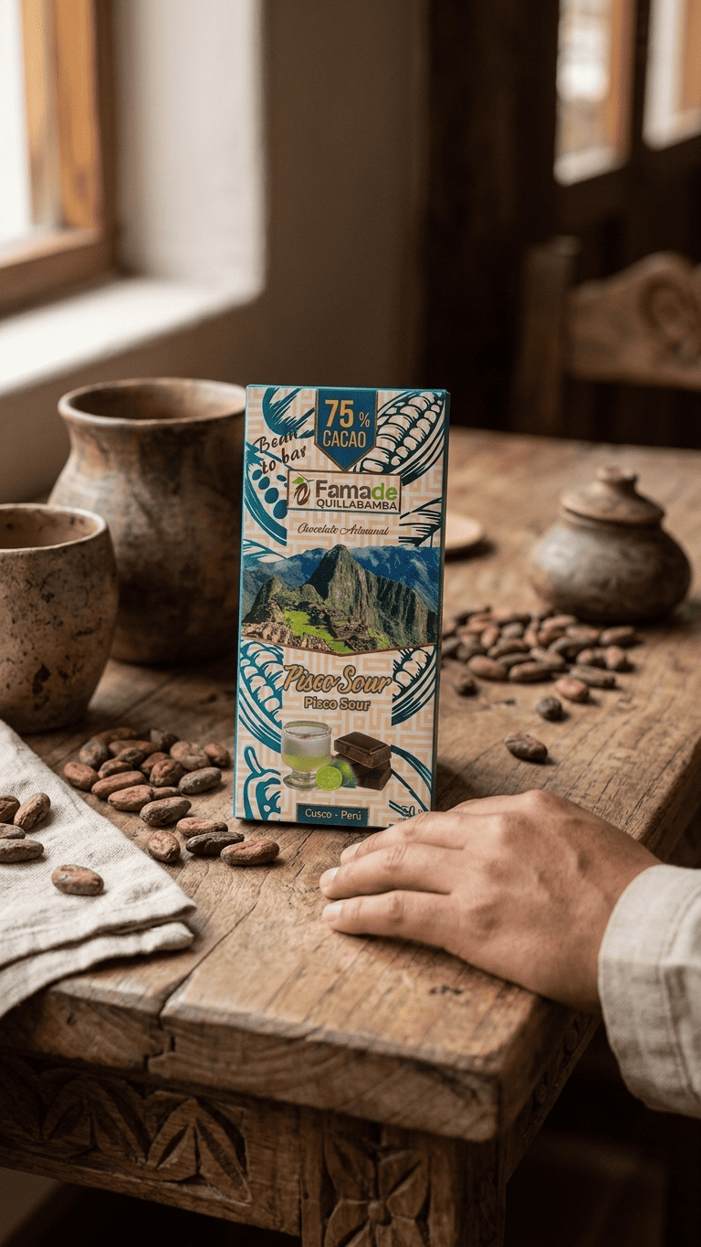 Chocolate con Pisco Sour 75% Cacao | Barra 50g - Imagen 4