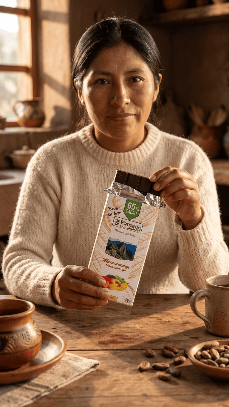 Chocolate con Maracuya y Mango 65% Cacao | Barra 50 g - Imagen 3