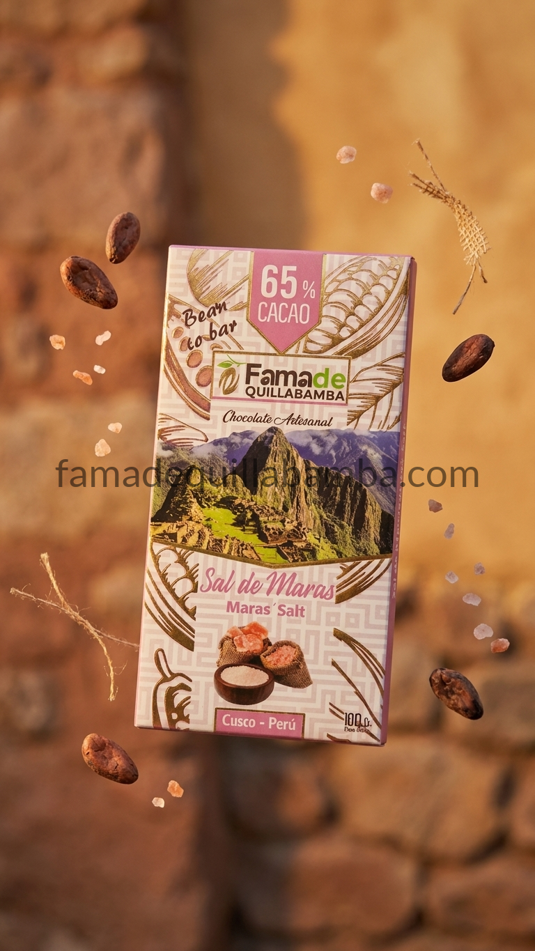 CHOCOLATE 65% - Chocolate con Sal de Maras - Barra Artesanal 100 g - Vista 5
