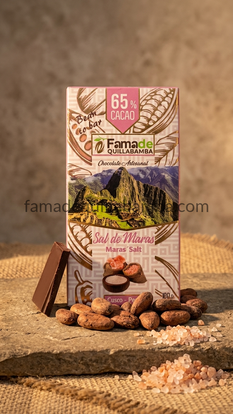 CHOCOLATE 65% - Chocolate con Sal de Maras - Barra Artesanal 100 g - Vista 6