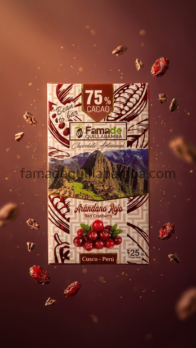 Chocolate con Arándano Rojo 75% Cacao | Barra 25 g - vista 3