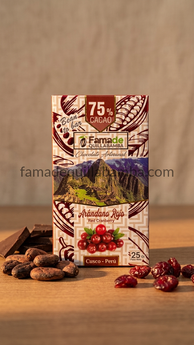 Chocolate con Arándano Rojo 75% Cacao | Barra 25 g - vista 4