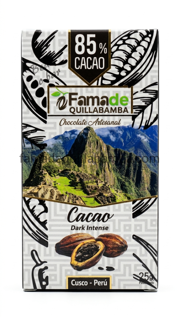 Cacao Intenso 85% | Chocolate Oscuro Artesanal 25 g - Fama de Quillabamba