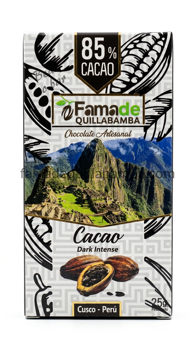 Cacao Intenso 85% | Chocolate Oscuro Artesanal 25 g - Fama de Quillabamba