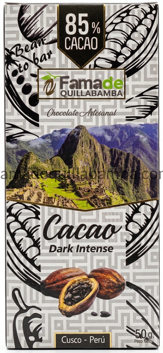 Cacao Intenso 85% - Barra artesanal 50 gr, Fama de Quillabamba