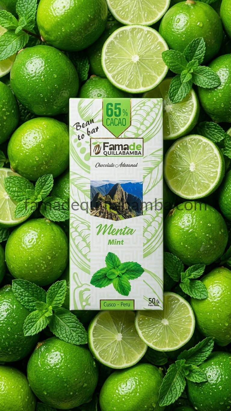 CHOCOLATE 65% - Chocolate con Menta - Barra 50 gr - Vista 3