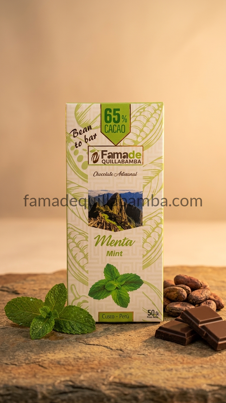 CHOCOLATE 65% - Chocolate con Menta - Barra 50 gr - Vista 4