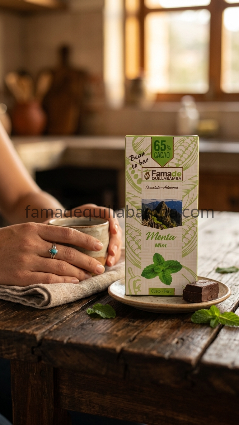 CHOCOLATE 65% - Chocolate con Menta - Barra 50 gr - Vista 5