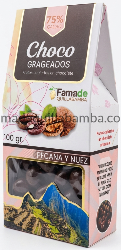 Pecanas y Nueces con Chocolate 75% Cacao | 100 g - Fama de Quillabamba