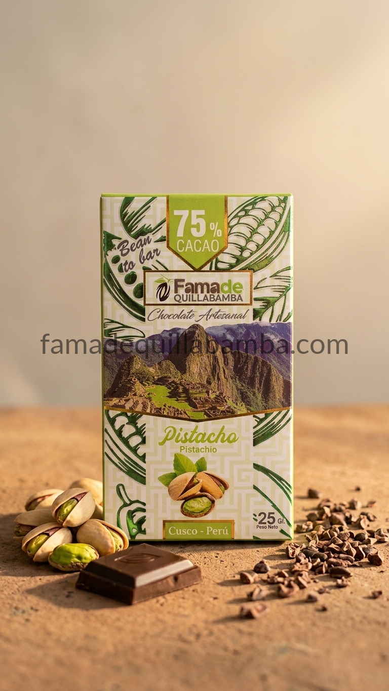 Chocolate con Pistacho 75% Cacao | Barra 25 g - vista 3