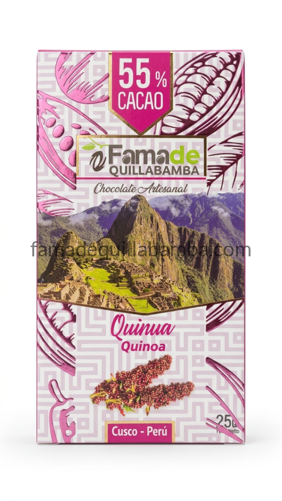 Chocolate con Quinua 55% Cacao | Barra 25 g - Fama de Quillabamba