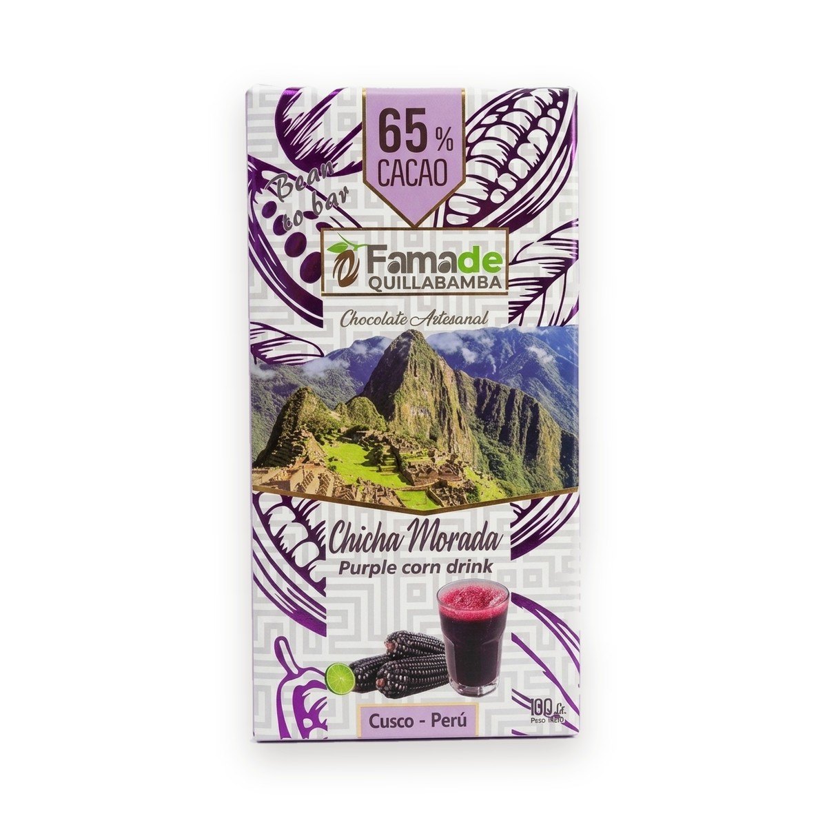 Chocolate con Chicha Morada 65% Cacao | Barra 100 g