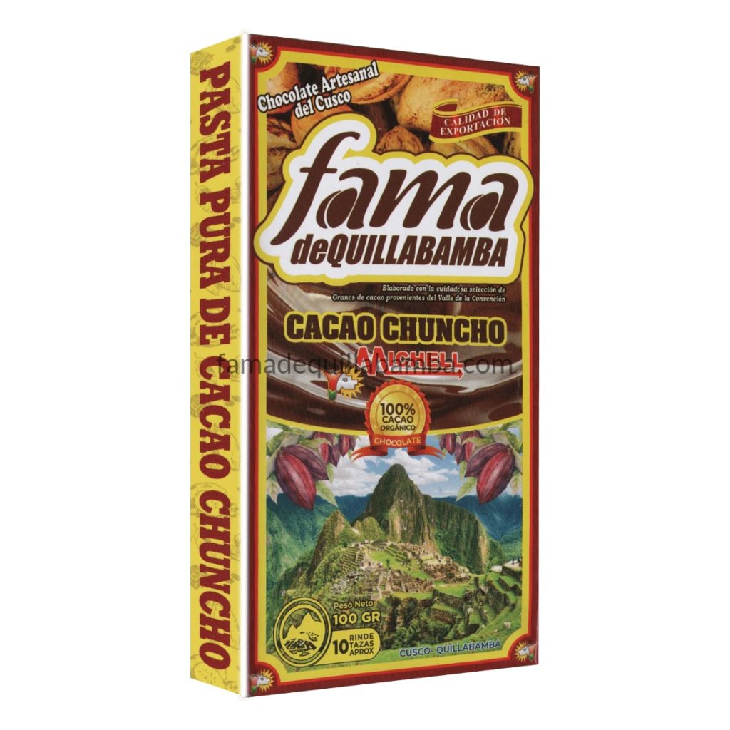 CACAO PURO - Pasta Pura de Cacao Chuncho - Chocolate 100g sin Azúcar