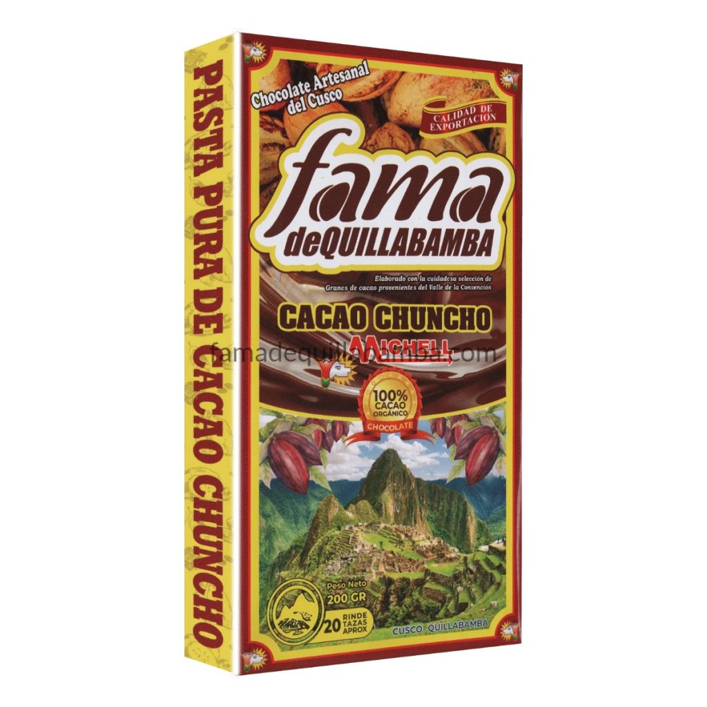 CACAO PURO - Pasta Pura de Cacao Chuncho - Chocolate 200g sin Azúcar