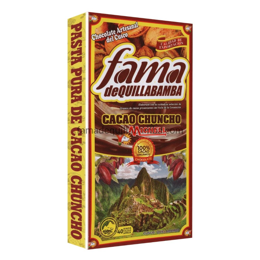 CACAO PURO - Pasta Pura de Cacao Chuncho - Chocolate 400g sin Azúcar