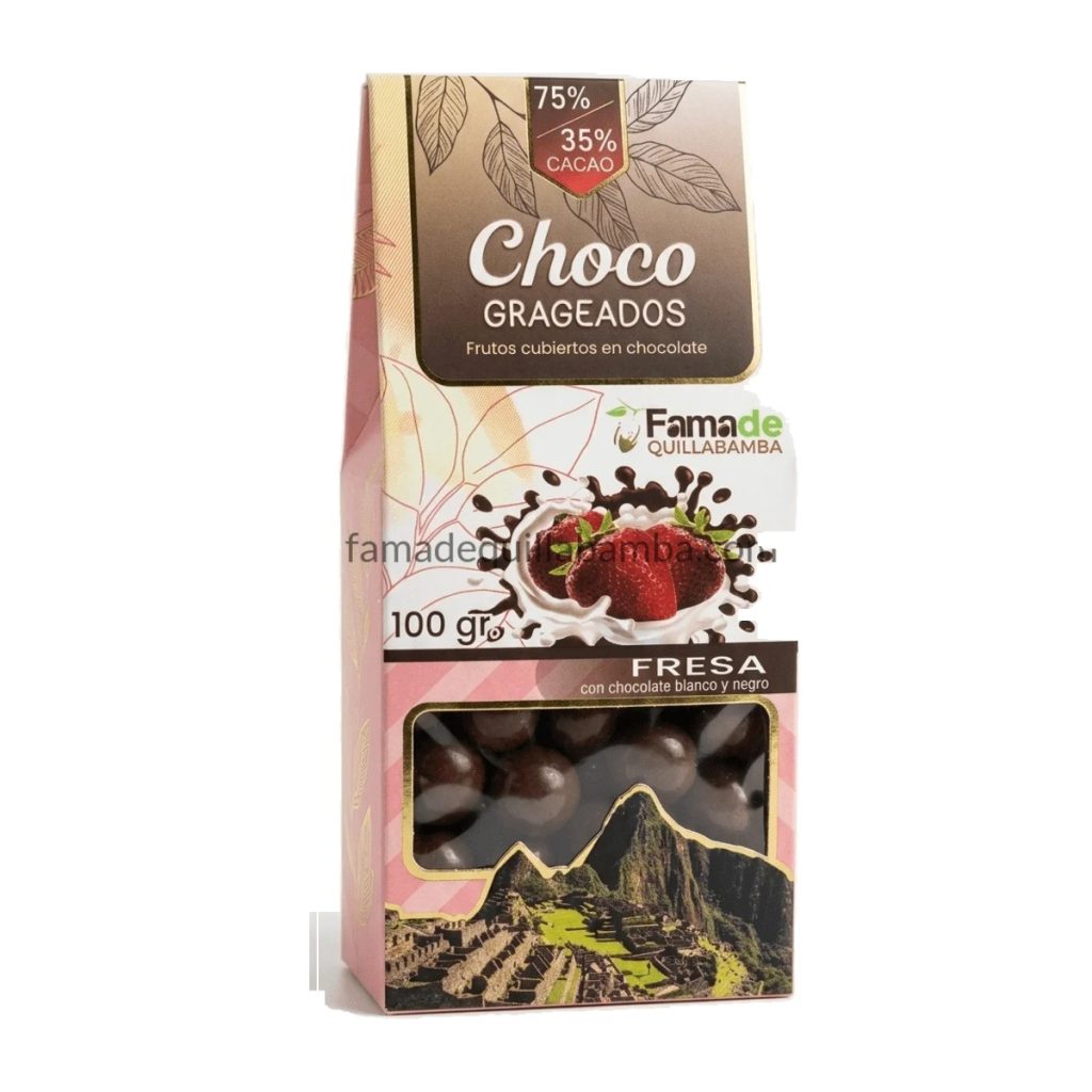 Fresa con Chocolate 75% Cacao | 100 g